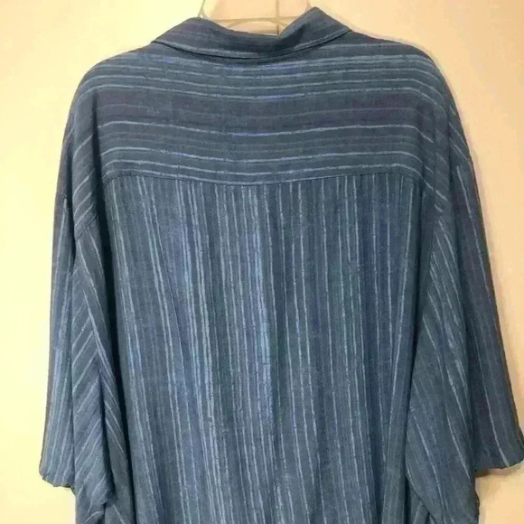 Puritan Vintage Mens Casual Button Down Hawaiian Striped Palm Leaf Shirt Sz 3XL - Picture 7 of 12